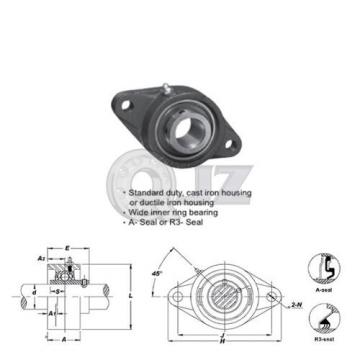 35 mm 2-Bolts Flange Units Cast Iron UCFL207 Mounted Bearing UC207 + FL207