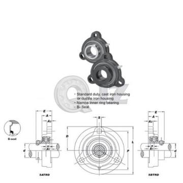 1 in 3-Bolt Flange Units Cast Iron SATRD205-16 Mounted Bearing SA205-16+TRD205