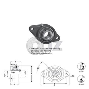 7/8 in 2-Bolts Flange Units Cast Iron UCFT205-14 Mounted Bearing UC205-14+FT205