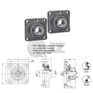 2x 2.75 in Square Flange Units Cast Iron UCF214-44 Mounted Bearing UC214-44+F214