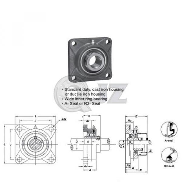 25 mm Square Flange Units Cast Iron UCF205 Mounted Bearing UC205+F205 New QTY:1 #2 image