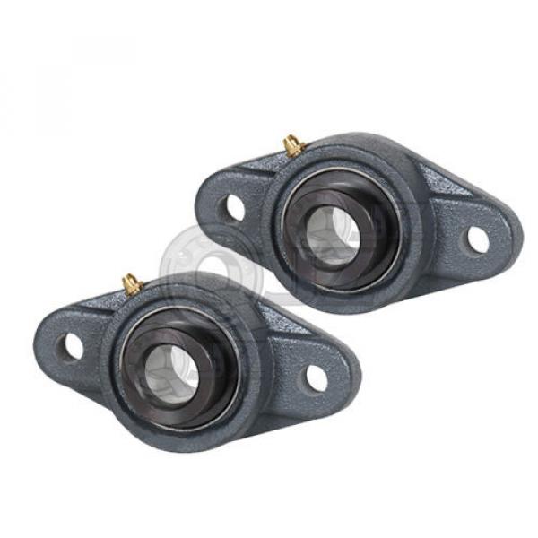 2x 40 mm 2-Bolts Flange Units Cast Iron HCFL208 Mounted Bearing HC208 + FL208 #1 image