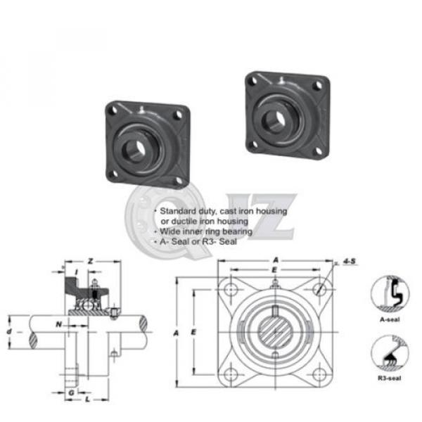 2x 2 in Square Flange Units Cast Iron HCFS211-32 Mounted Bearing HC211-32+FS211 #4 image